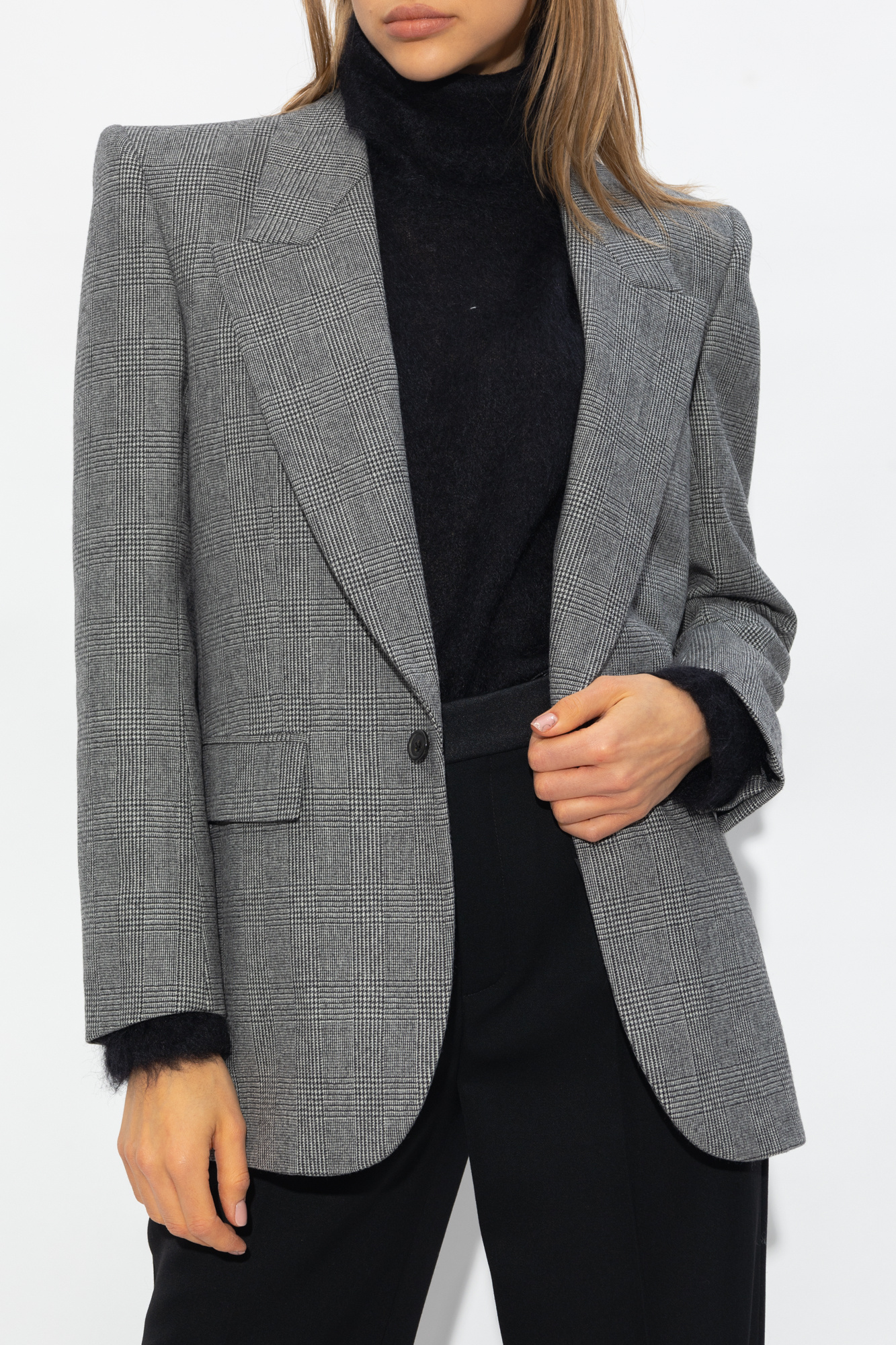 Grey Checked blazer Saint Laurent - Vitkac Italy